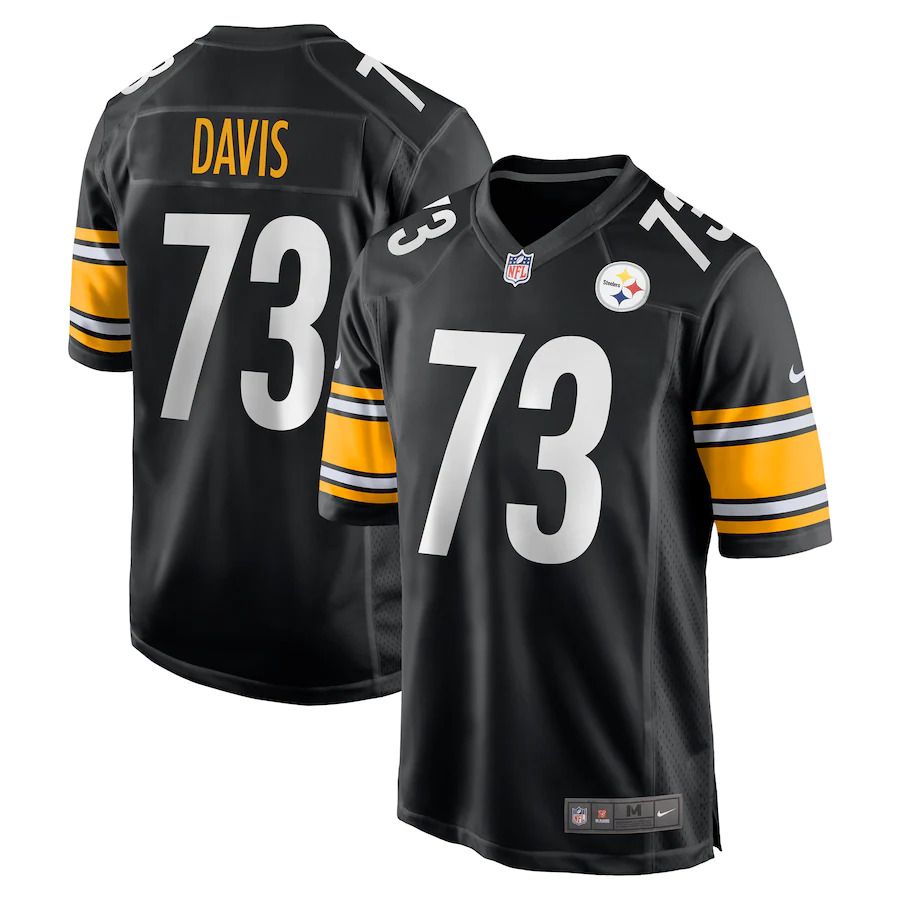 Men Pittsburgh Steelers #73 Carlos Davis Nike Black Game NFL Jersey
